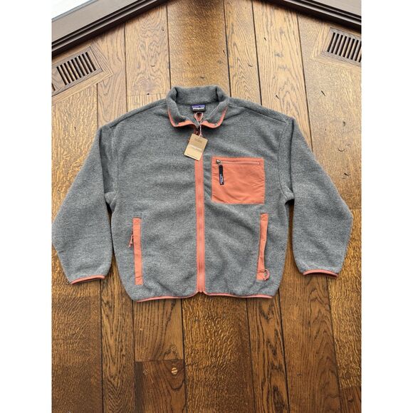 Patagonia Women's Synchilla Fleece Jacket Nickel W/ Burl Red Large NWT